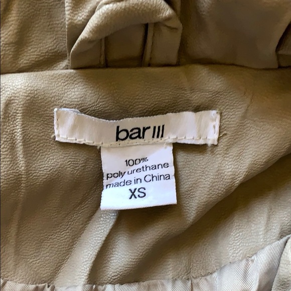 Bar III leather ruched mini jacket in size xs. - Picture 2 of 6